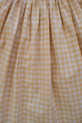 Smock Flutter Dress in Yellow Gingham/Strawberry