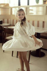 Woven Lace Dress Off White