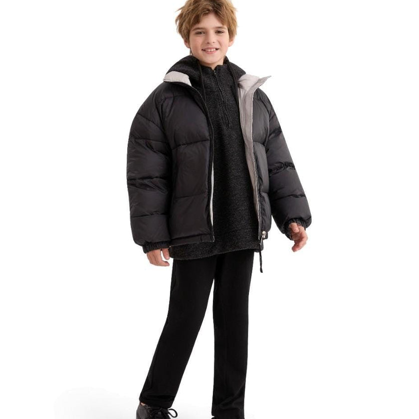 Black Quilted Puffer Jacket