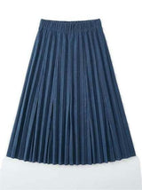 Midi Length Crinkle Pleating Skirt