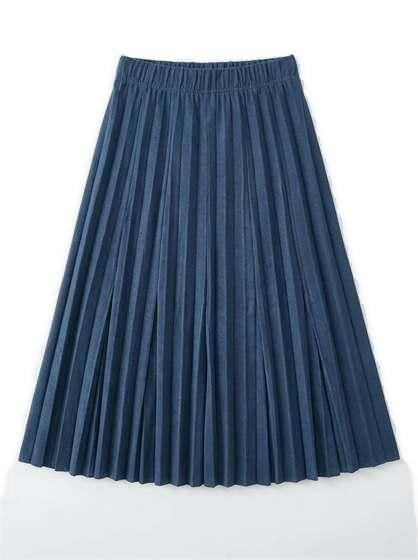Midi Length Crinkle Pleating Skirt