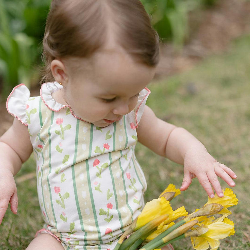 Bingley Suit in Vivian Stripe In Daffodil