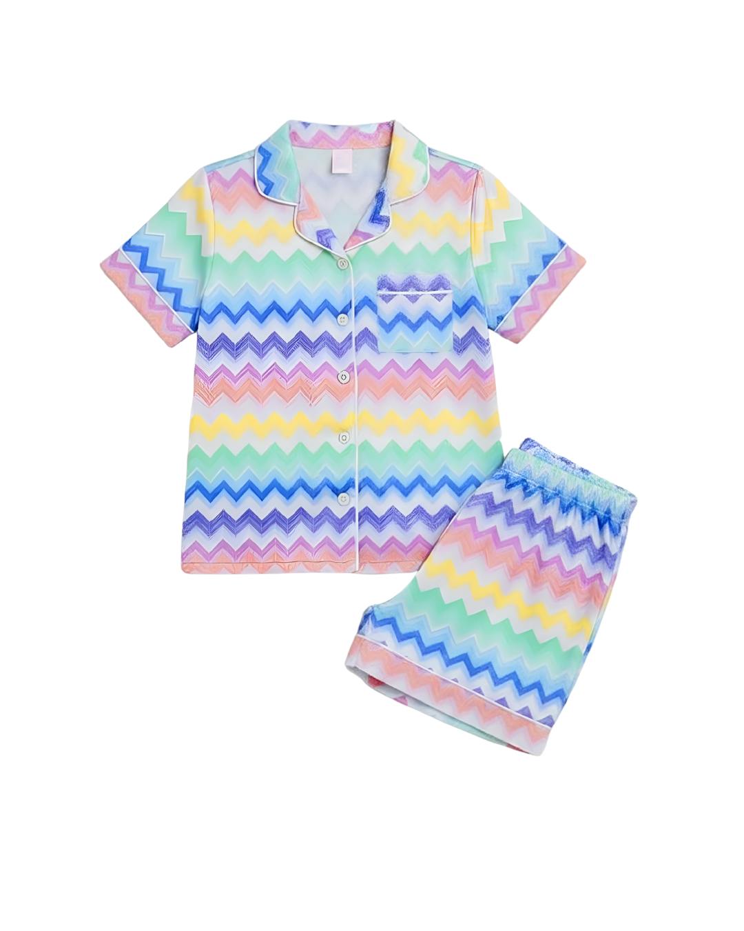 Chevron Jersey Short Sleeve PJ Set
