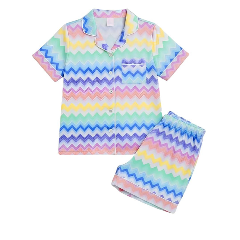 Chevron Jersey Short Sleeve PJ Set