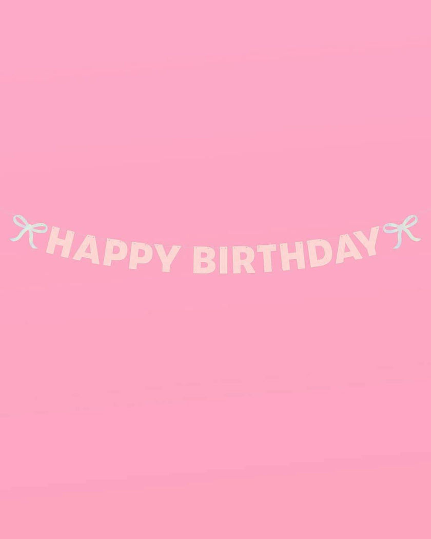 Birthday Bow Banner - foil + glitter banner