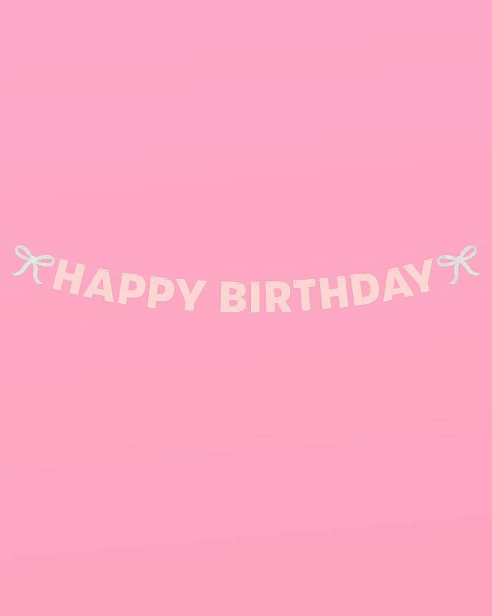 Birthday Bow Banner - foil + glitter banner