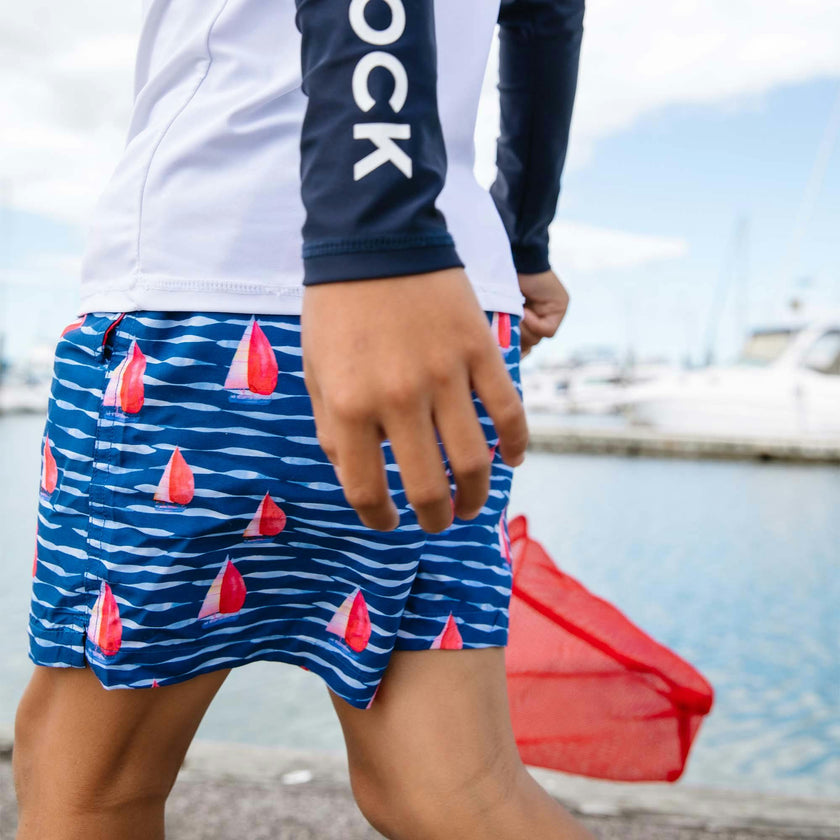 Sustainable Comfort Lined Drawstring Swim Short