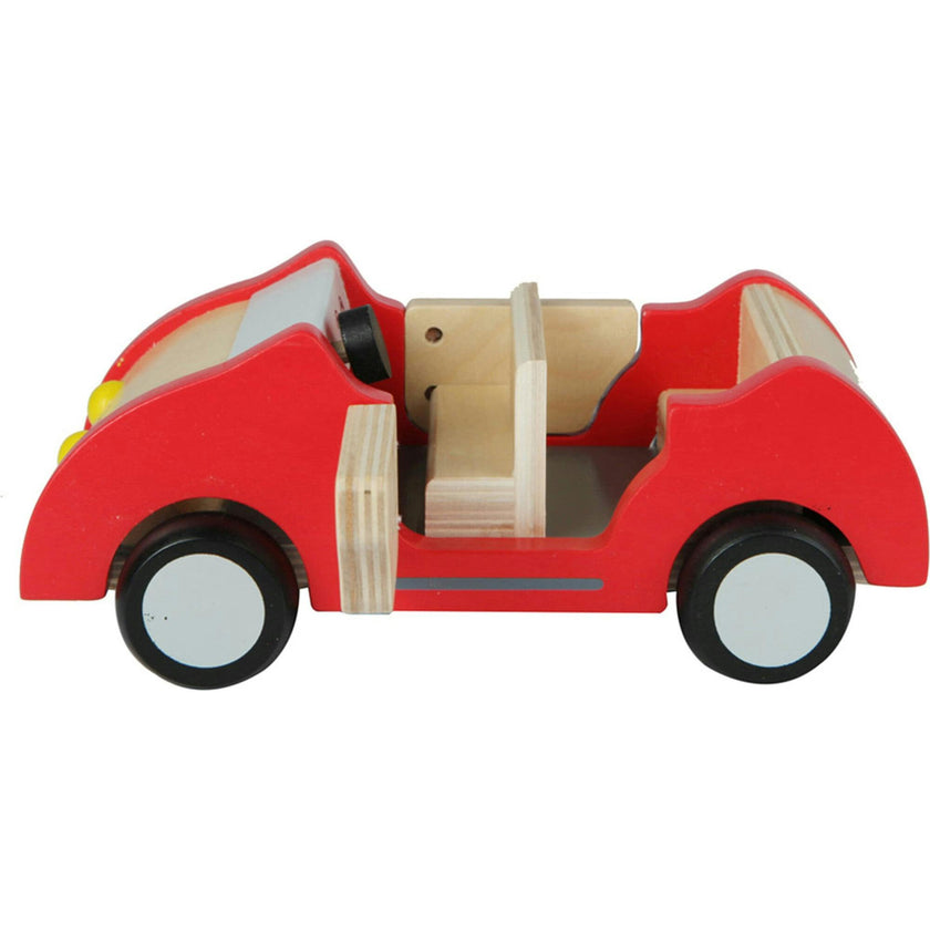 Wooden Dollhouse Family Car in Red