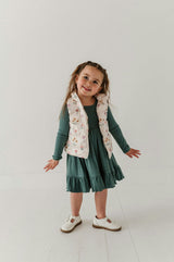 Girls Puffer Vest in Meadow Bloom