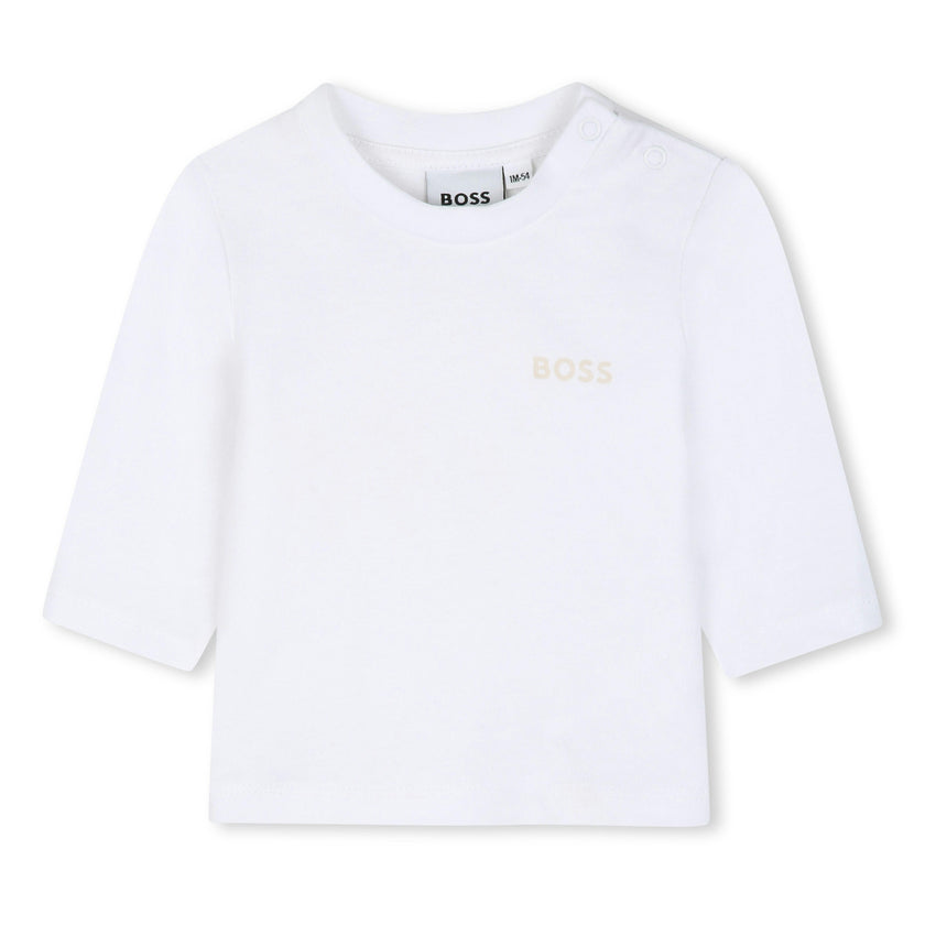 Beige Logo Baby Hoodie Set