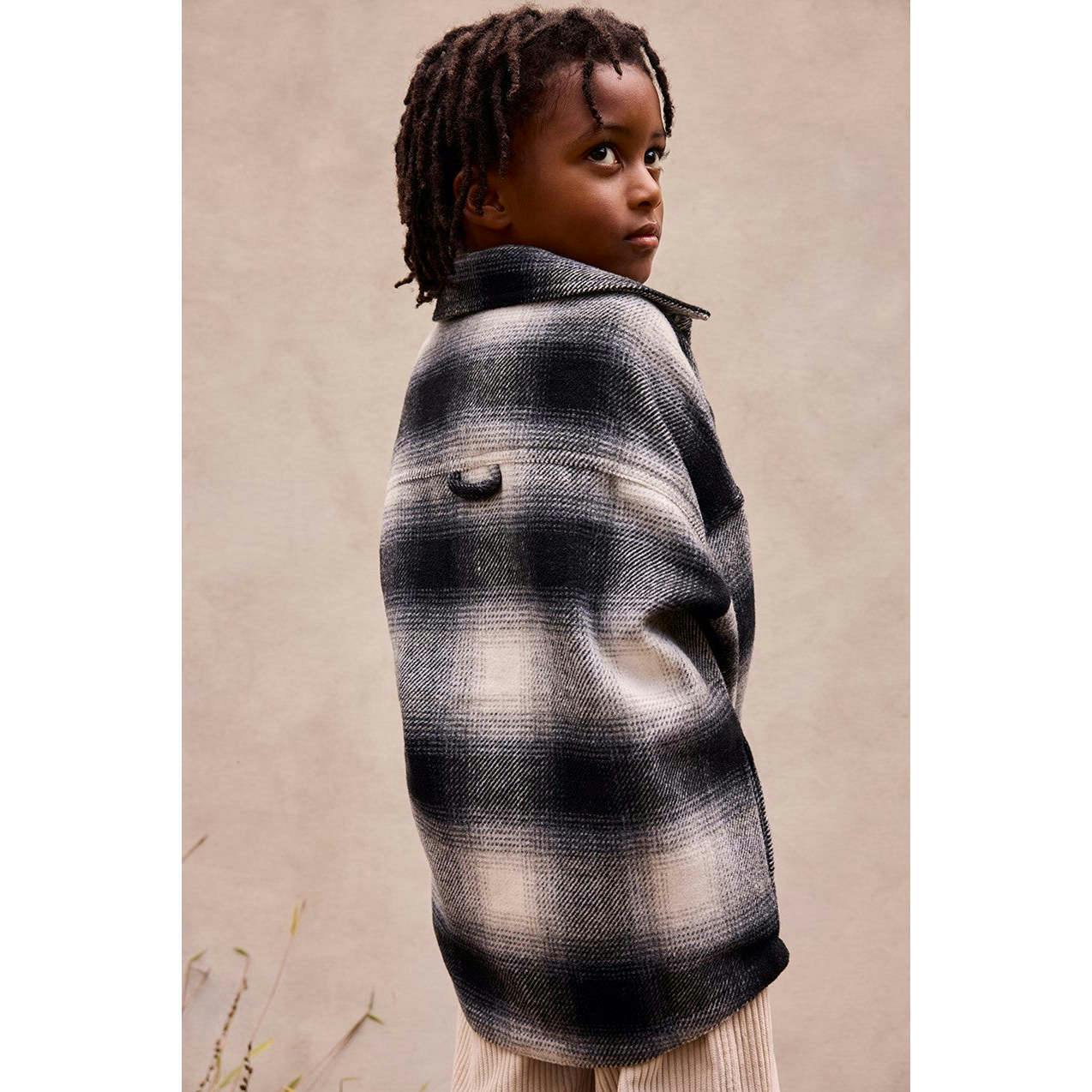 Elongated Oversized Plaid Shirt Jacket