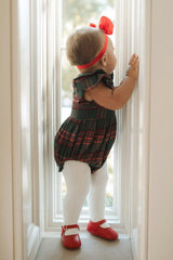 Baby Hattie Romper in Evergreen Plaid
