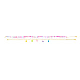 Girl'S Colorful Disk Necklace & Charm Duo