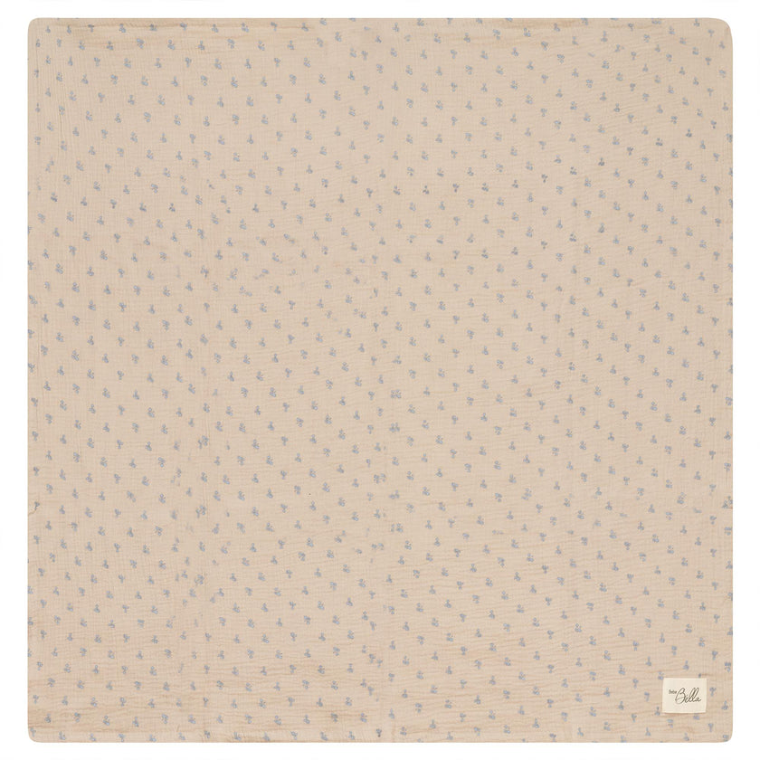 Raddish Print Swaddle Blue/Biscuit