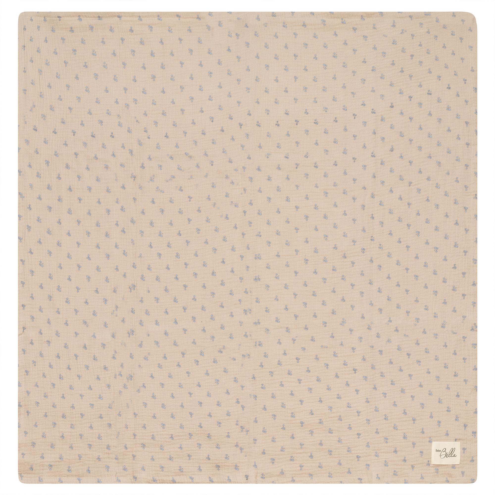 Raddish Print Swaddle Blue/Biscuit