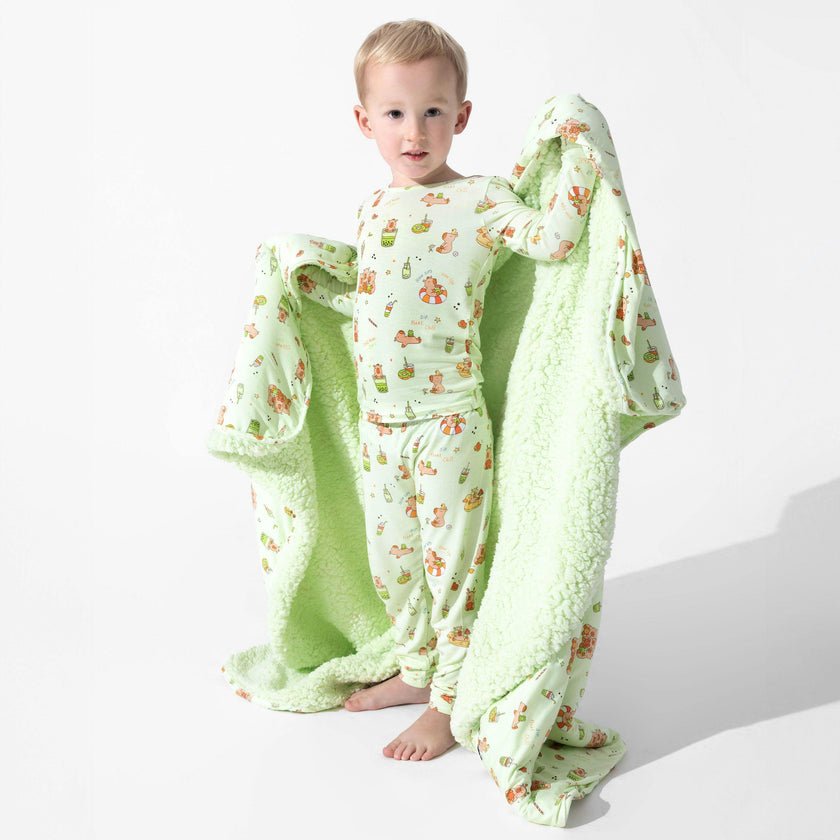 Capybara Boba Bamboo Kids Pajamas
