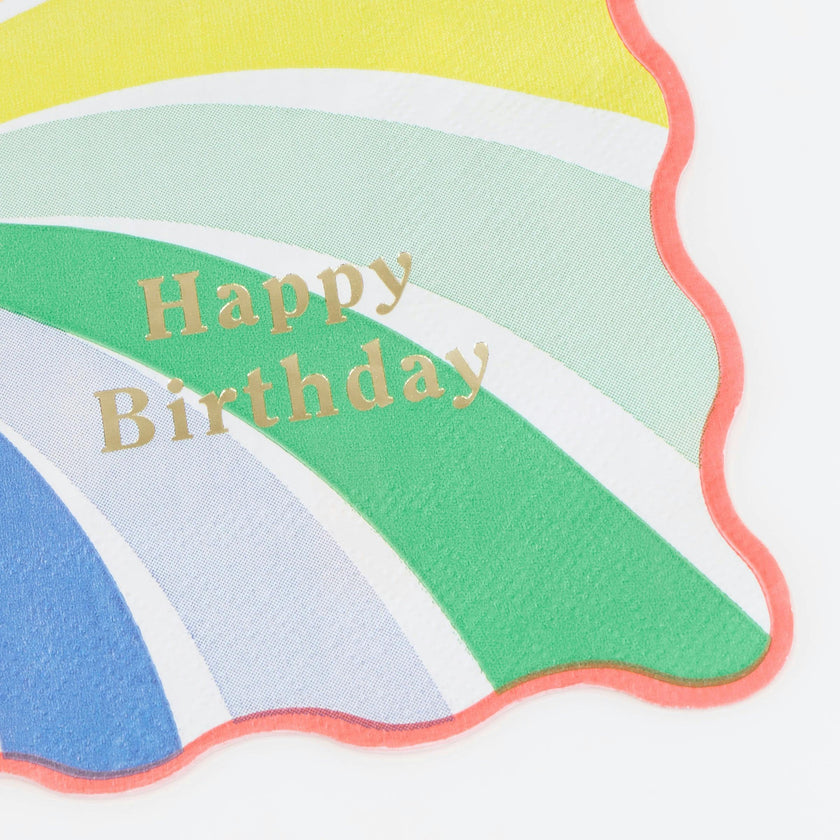 Rainbow Swirl Happy Birthday Small Napkins