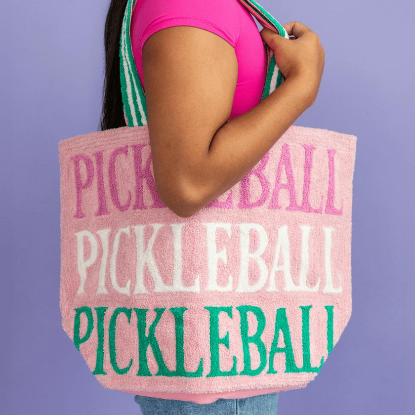 Pickleball Social Club Large Embroidered Tote Bag