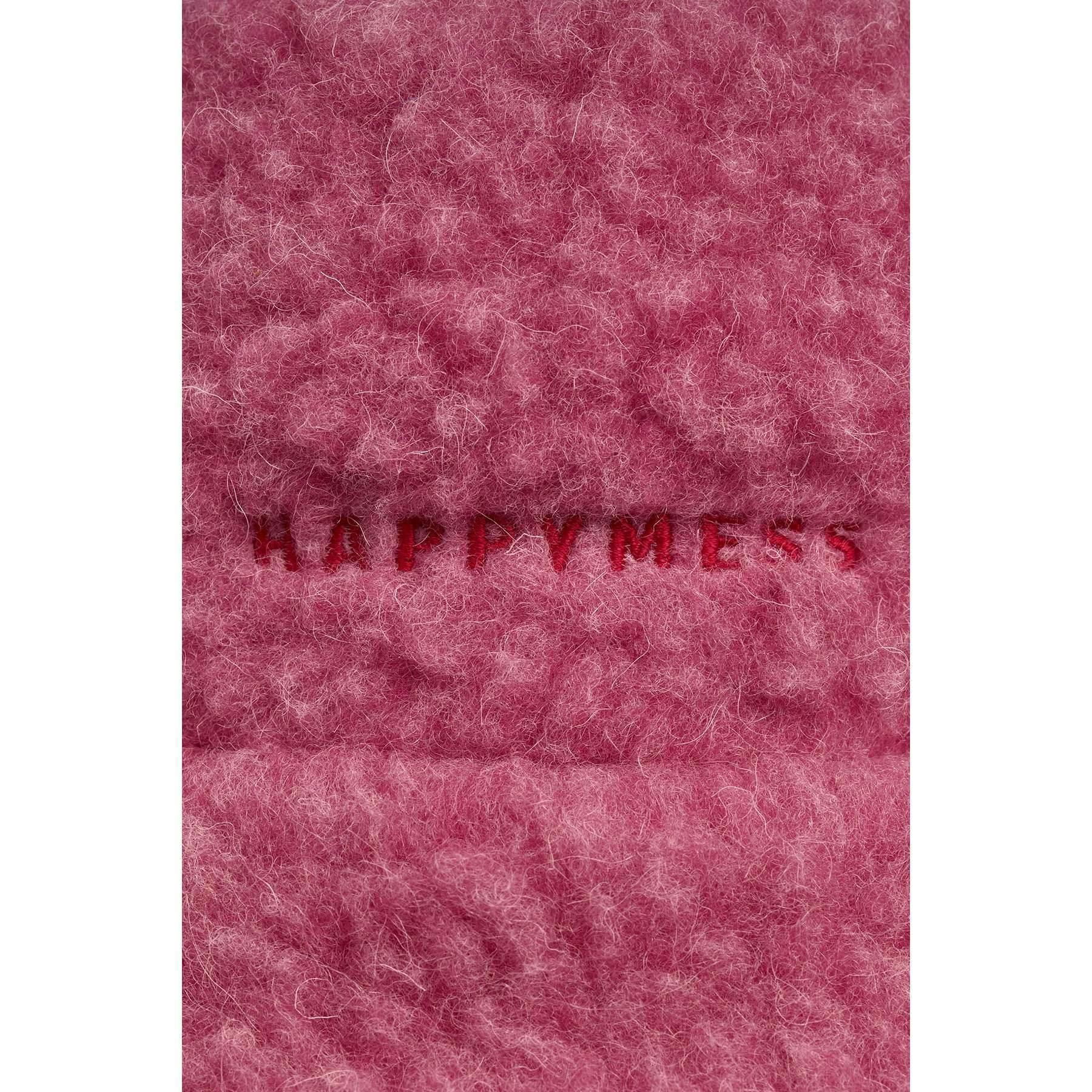 adult merino wool bucket hat - dusty pink + red