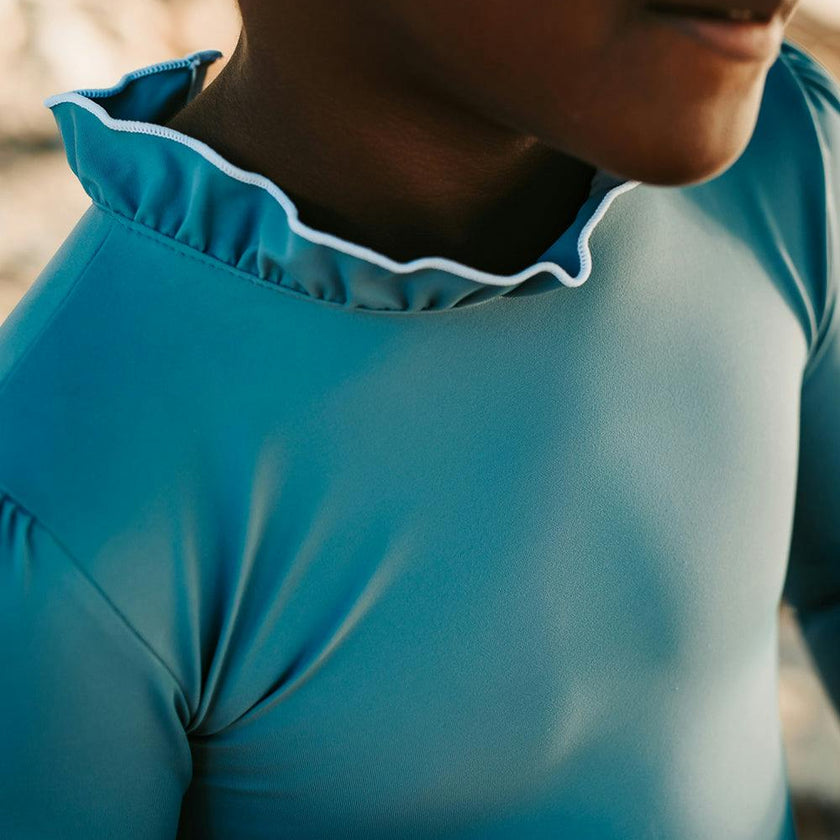 Sofia Surf Suit Dusty Blue And Ivory
