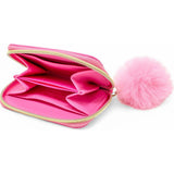Teddy Pom Pom Zip Wallet