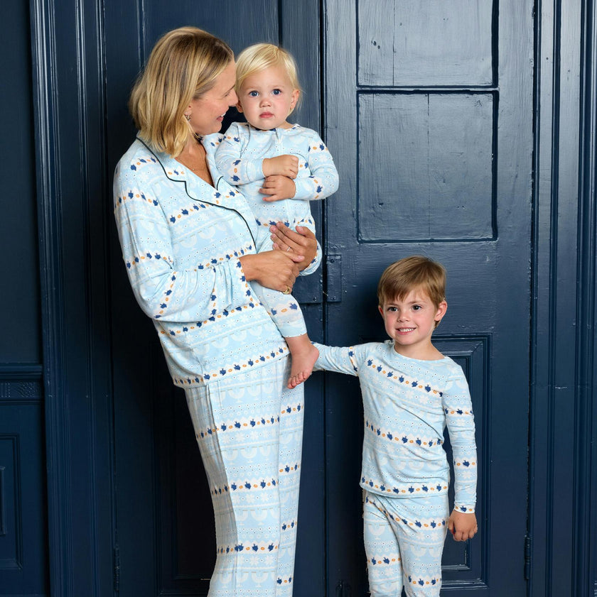 Womens Bamboo PJ Set - Hanukkah Fair Isle