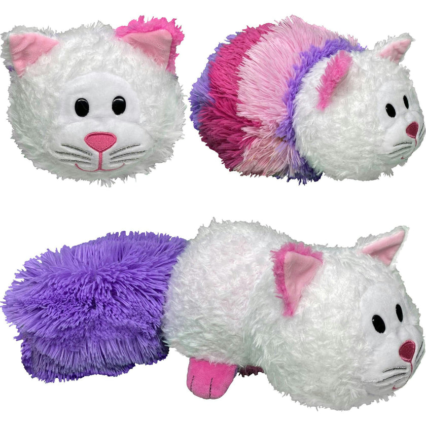 FlipaZoo Magic Tails Pink to White - 2-In-1 Animal Plush w/ Bonus 3" Baby Org