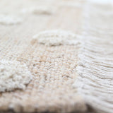 Nop Jute & Cotton Polka Dot Fringed Rectangular Rug