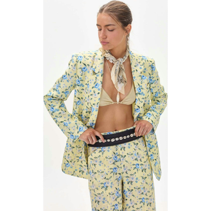 Hygge Linen Blazer - Francesca Print