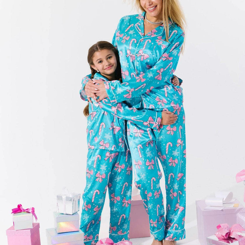 Women's Candy Cane Silk Set