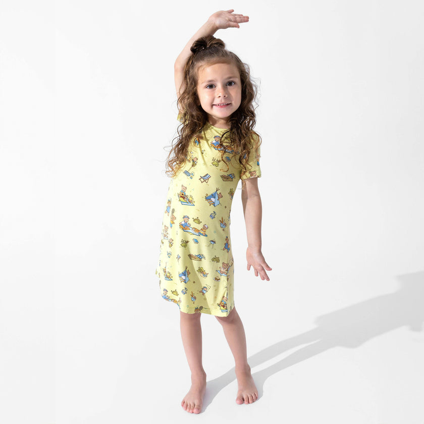 Teddy Picnic Girls' Short Sleeve Dress