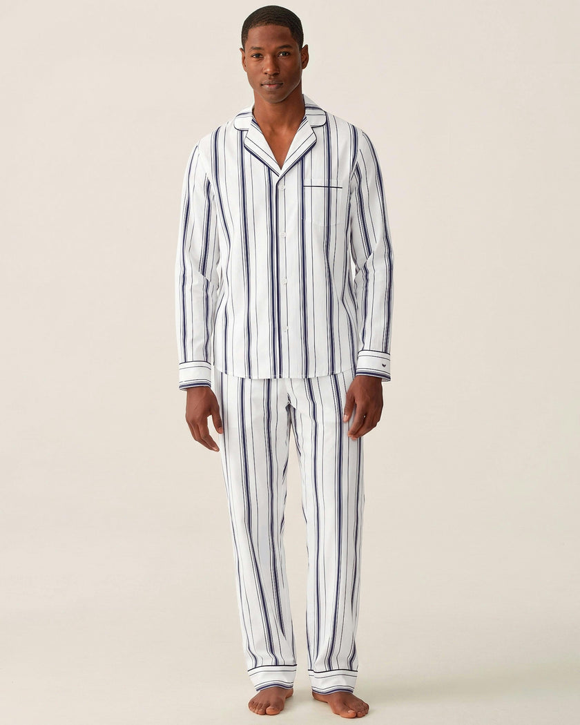 Men's Poplin Pajama Set in Parlor Stripe