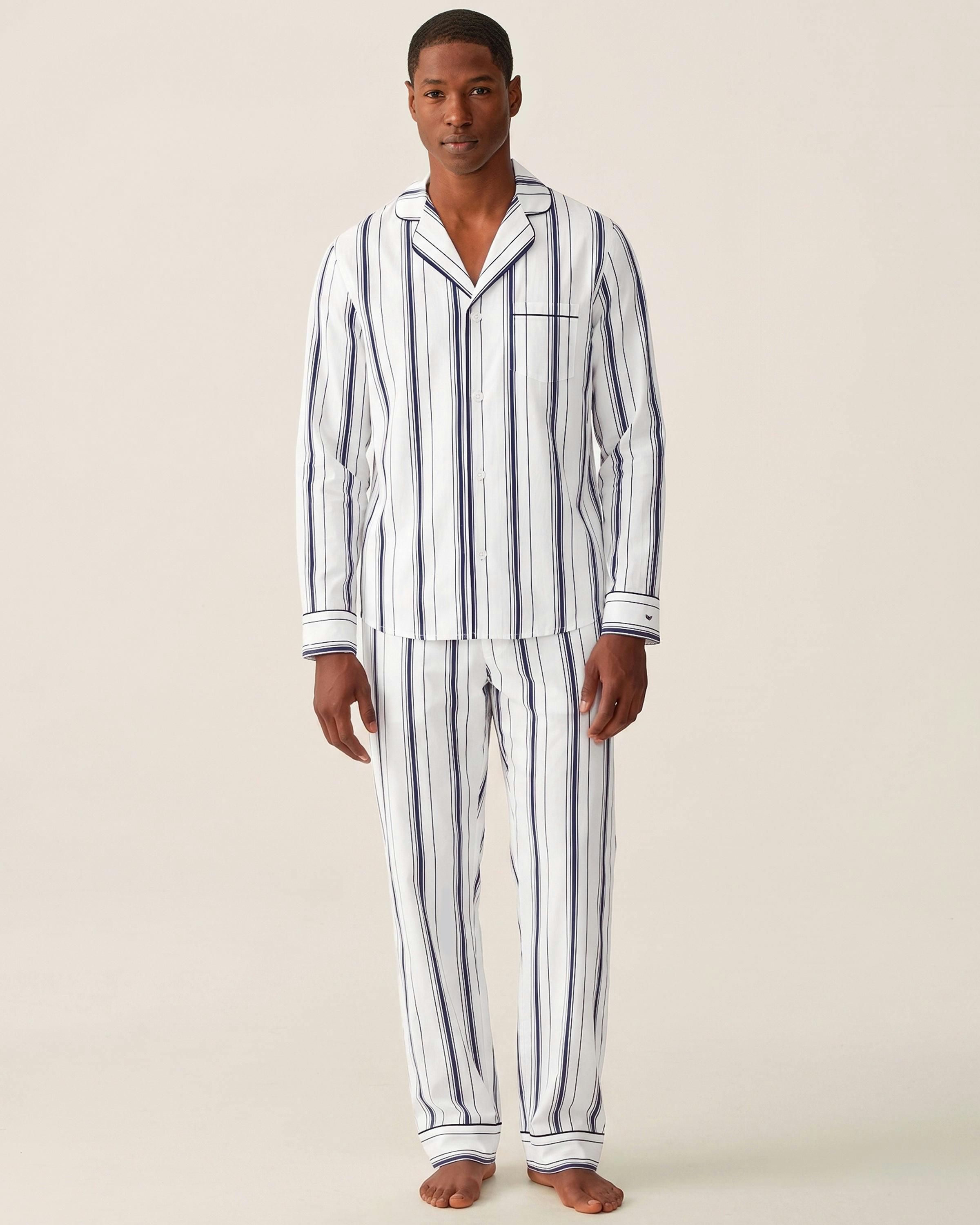 Men's Poplin Pajama Set in Parlor Stripe