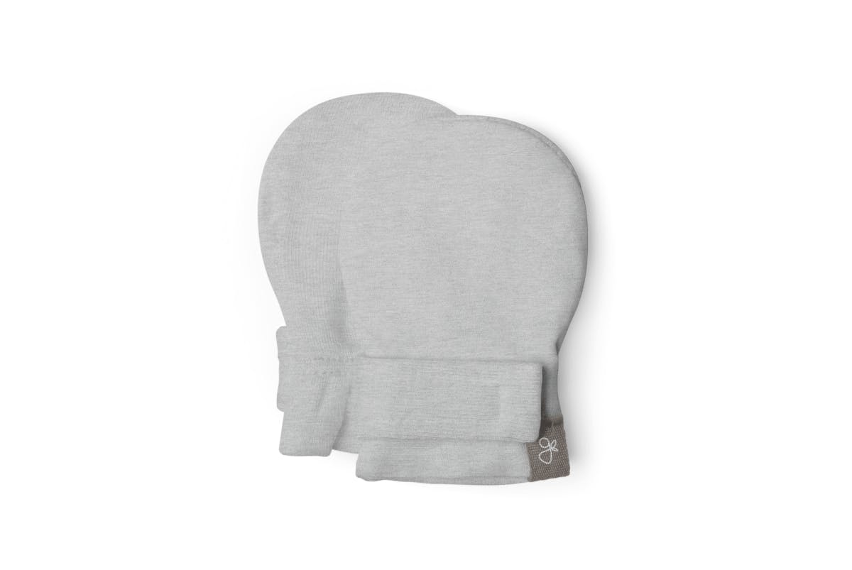 PREEMIE STAY ON MITTS | STORM GRAY — Bamboo Organic Cotton Blend, NICU Approved Preemie Size