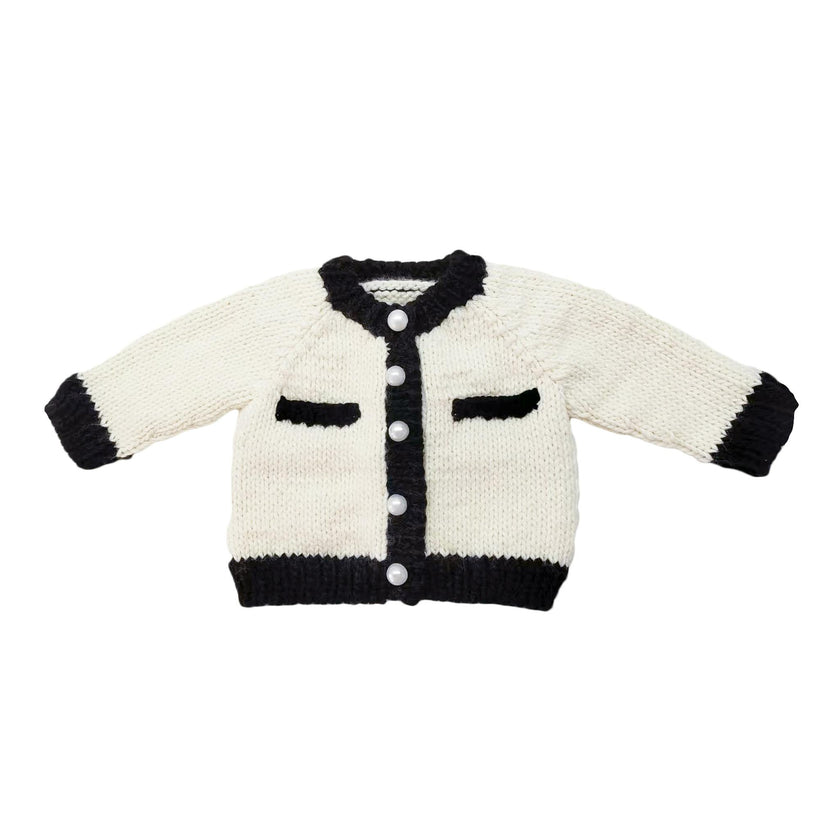 Coco Cardigan - Cream and Black