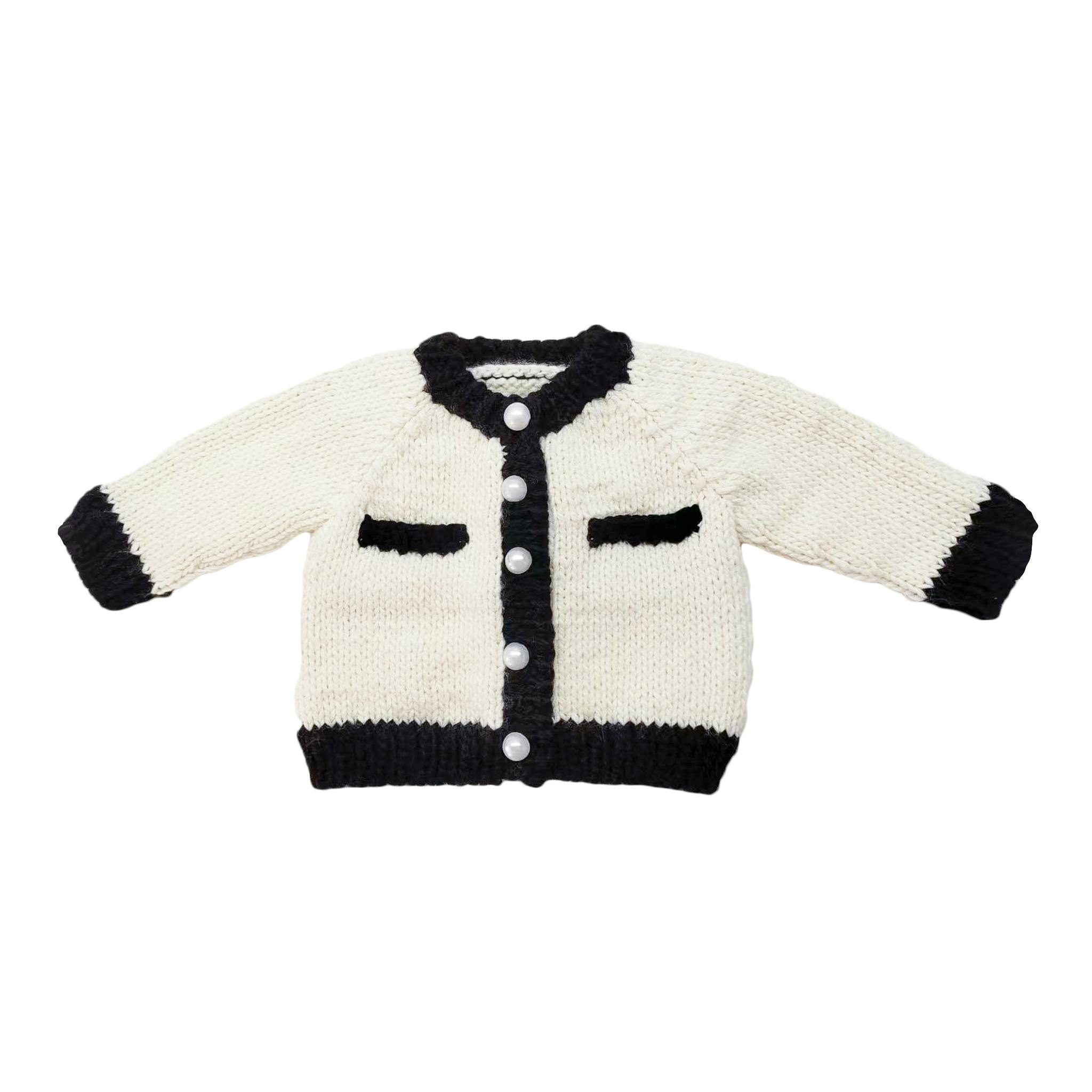 Coco Cardigan - Cream and Black