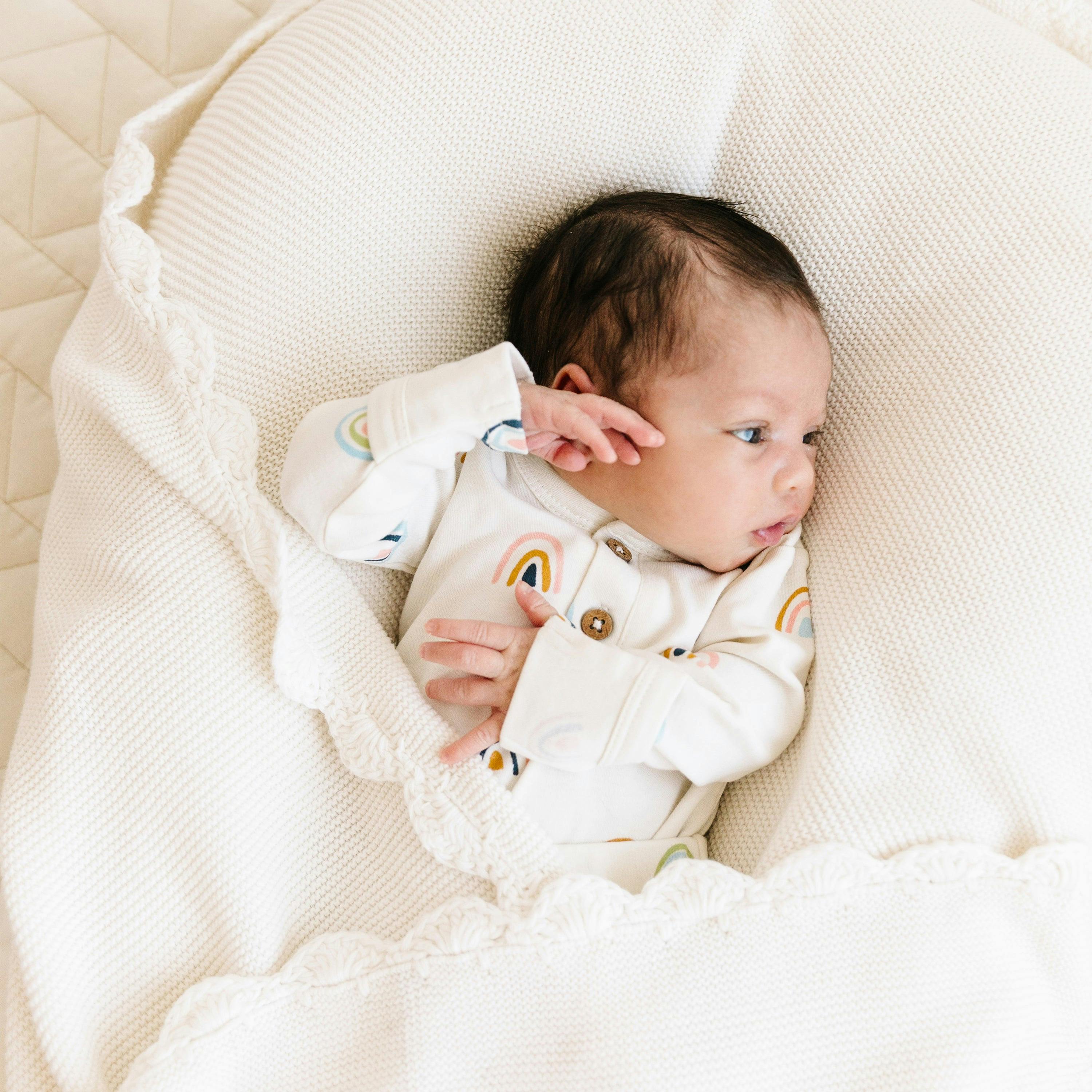 Organic Cotton Scalloped Baby Blanket