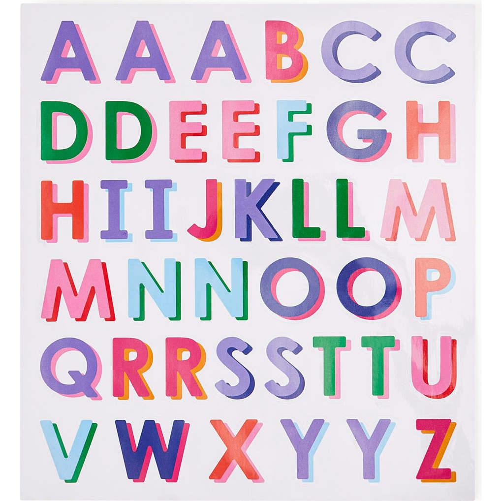 Packed Party Stick to It Vinyl Letter Sticker Pack 82ct - Waterproof Self-Adhesive 1.5-Inch Alphabet Stickers for Notebooks Bags Water Bottles and Monograms