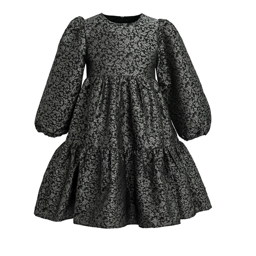 Black Tiered Floral Dress