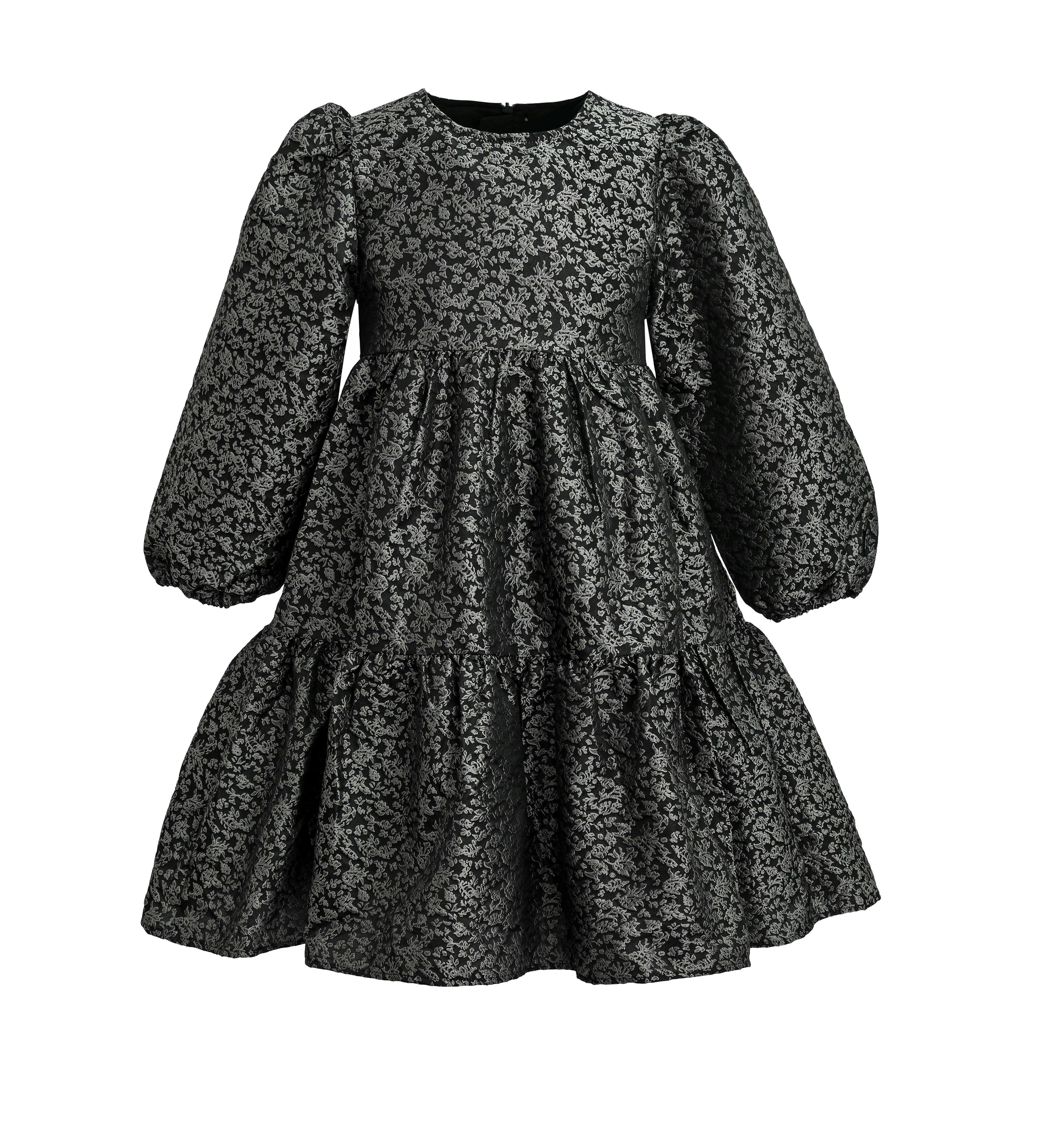 Black Tiered Floral Dress