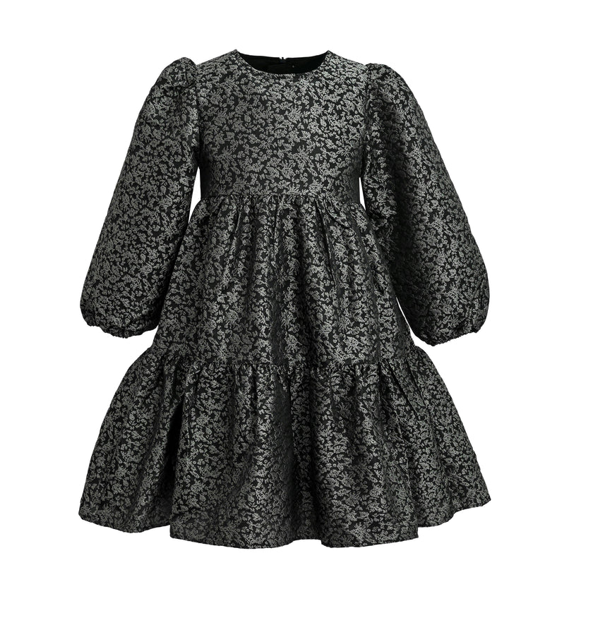Black Tiered Floral Dress
