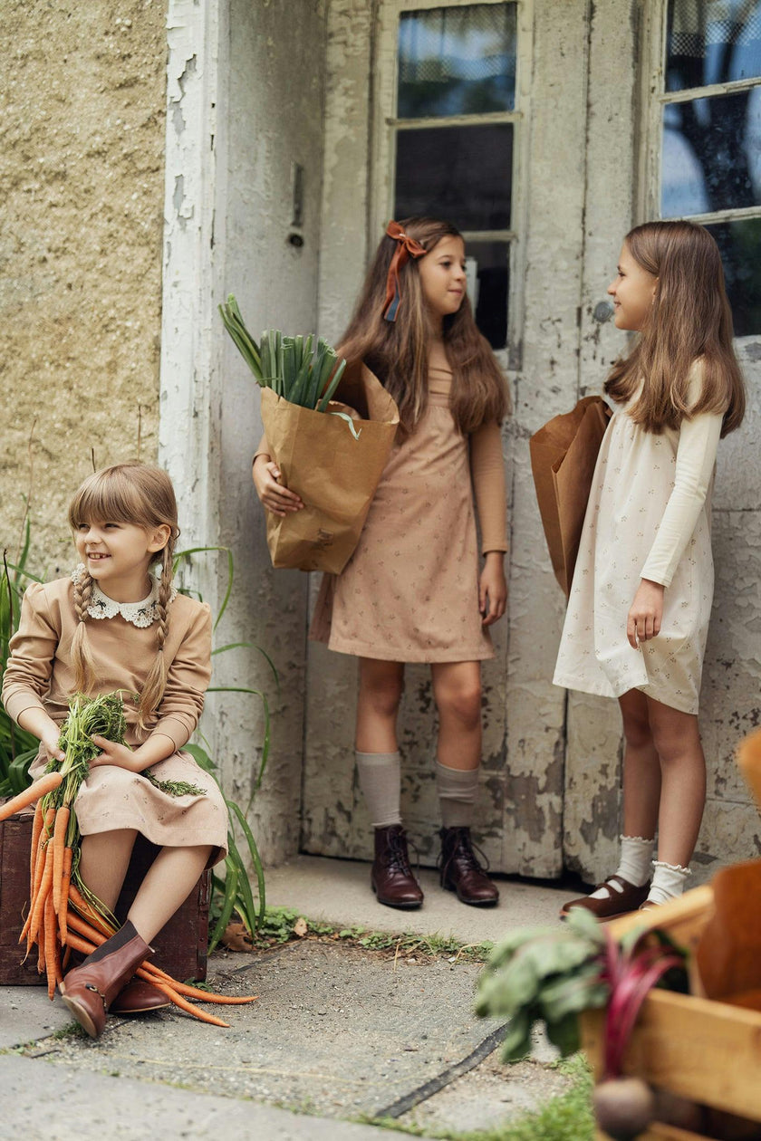 Mock Neck Corduroy Jumper and Top Two Piece Set