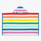 Kids rainbow stripe hoodie towel