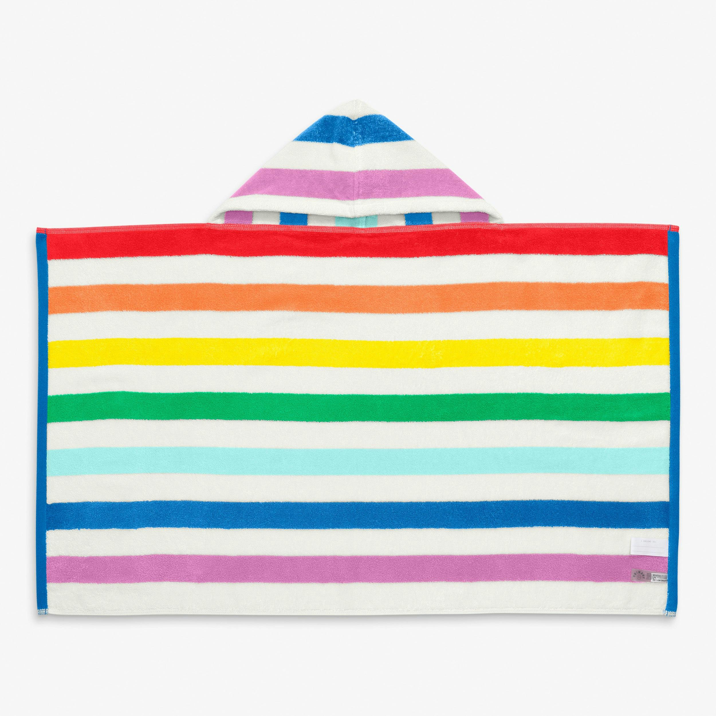 Kids rainbow stripe hoodie towel