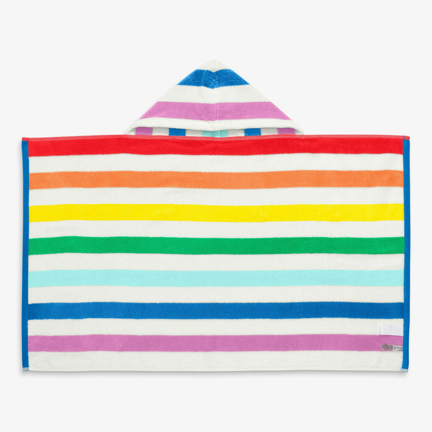 Kids rainbow stripe hoodie towel