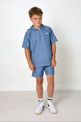 slate short sleeve hoodie