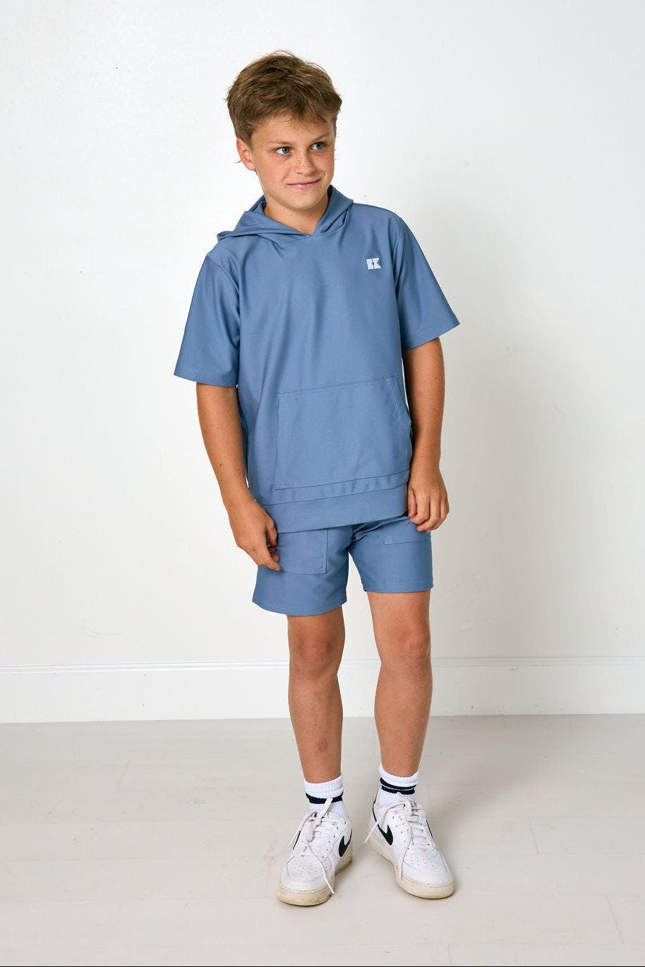 slate short sleeve hoodie