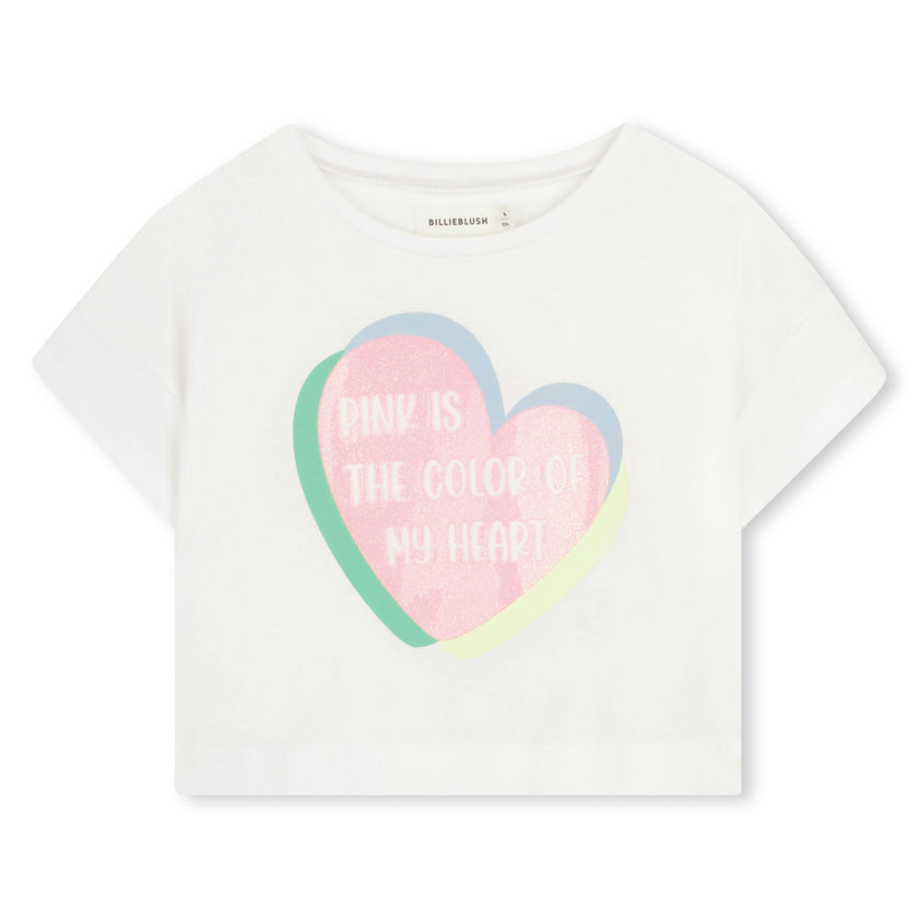 White Heart Tee & Check Shorts Set
