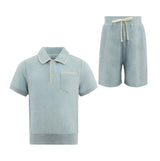 Powder Blue Super Soft Polo Set