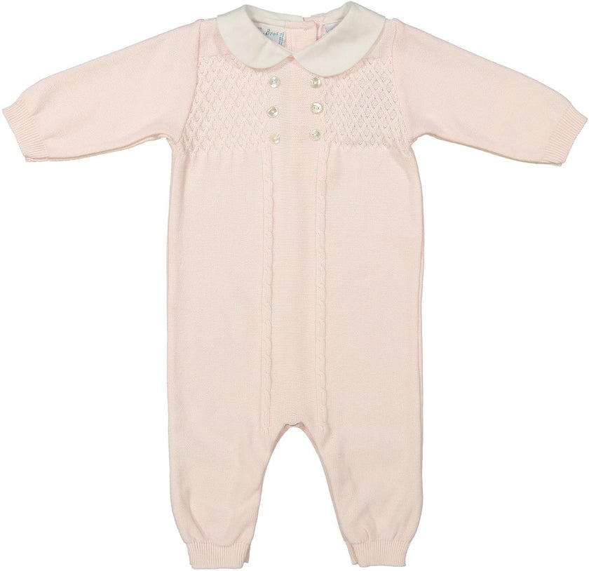 Diamond Lattice Knit Longall Pink